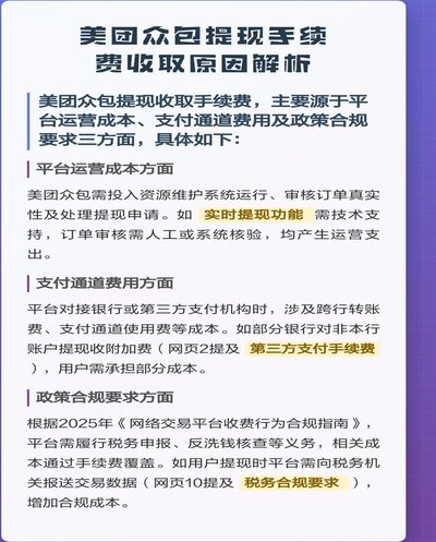 美团提现要手续费